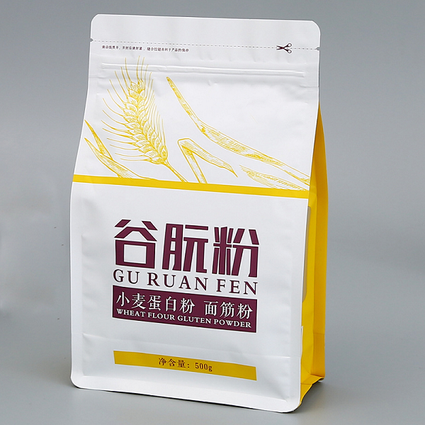 Customized Organic Wheat Starch Packaging Bags Flat Bottom Plastic 500g 1kg 5kg Wheat Flour Gluten Powder - Image 2